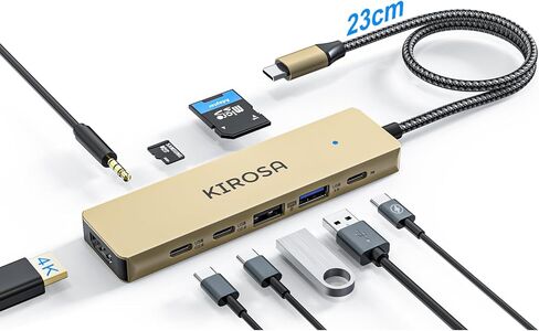 محور USB-C: محول USB C متعدد المنافذ لجهاز MacBook Pro Air - 9IN1 USBC إلى HDMI Hub Dongle - قاعدة شحن USB C للسفر لأجهزة الكمبيوتر المحمولة وأجهزة النوع C (4K HDMI 100W PD USB3.0 SD/TF قارئ بطاقات) in Kuwait