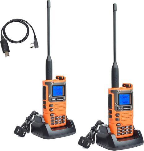 QUANSHENG UV-K6 Walkie Talkie, Portable VHF UHF Dual Band 5W Type-C Rechargeable Two Way Radio NOAA Emergency Weather Receiver with Programming Cable (Pack of 2) in Saudi Arabia
