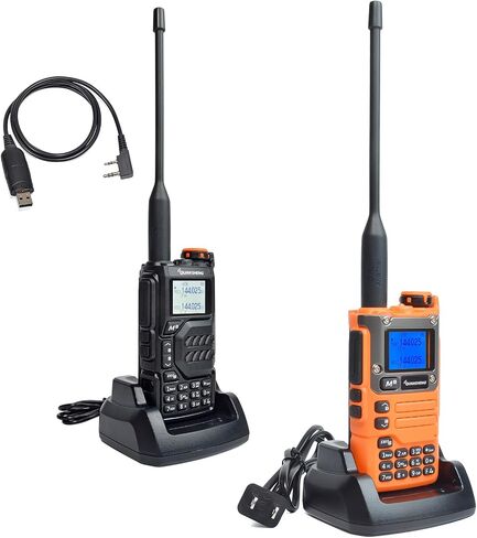 QUANSHENG UV-K6 Walkie Talkie, Portable VHF UHF Dual Band 5W Type-C Rechargeable Two Way Radio NOAA Emergency Weather Receiver with Programming Cable (Pack of 2) in Saudi Arabia