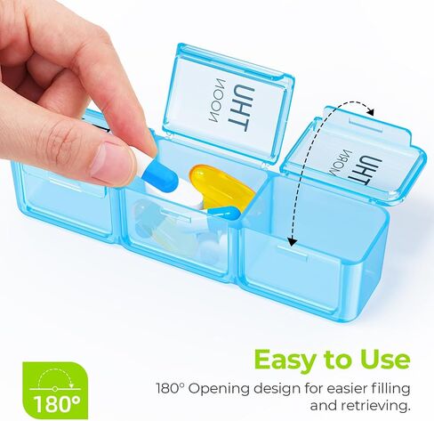 AUVON Weekly Pill Organizer 3 Times a Day with Moisture-Proof Design, Large Pill Box 7 Day Easy to Use, Portable Pill Case for Travel with Double Protection, Pill Containers for Vitamins, Medications in Saudi Arabia