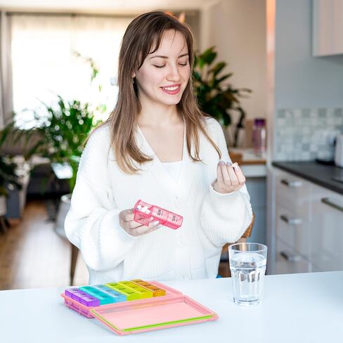 AUVON Weekly Pill Organizer 3 Times a Day with Moisture-Proof Design, Large Pill Box 7 Day Easy to Use, Portable Pill Case for Travel with Double Protection, Pill Containers for Vitamins, Medications in Saudi Arabia