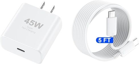 iPhone 16 Pro Max Charger, 45W USB C iPhone 16 Charger Fast Charging Block with 5FT Type C Charging Cable Cord Compatible for iPhone 16/16 Plus/16 Pro/16 Pro Max/15/15 Plus/15 Pro/15 Pro Max, Galaxy in Kuwait