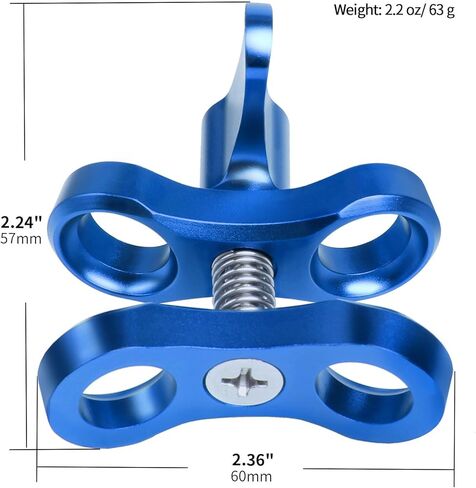 LetonPower Red Butterfly Clip Ball Clamp Mount, Diving Photography Butterfly Clip, Holes Ball Clamp Mount for Underwater Diving Light Arms Tray System (2pack) in Kuwait