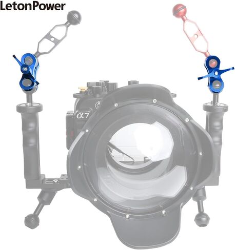 LetonPower Red Butterfly Clip Ball Clamp Mount, Diving Photography Butterfly Clip, Holes Ball Clamp Mount for Underwater Diving Light Arms Tray System (2pack) in Kuwait