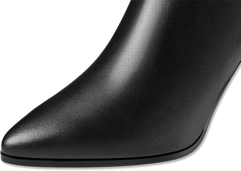 TinaCus Women's Genuine Leather Handmade Pointed Toe Side Zip Up Knee High Boots with Spool Heel in Saudi Arabia