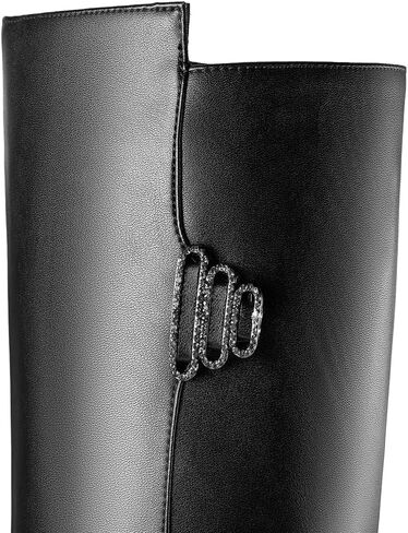 TinaCus Women's Genuine Leather Handmade Pointed Toe Side Zip Up Knee High Boots with Spool Heel in Saudi Arabia
