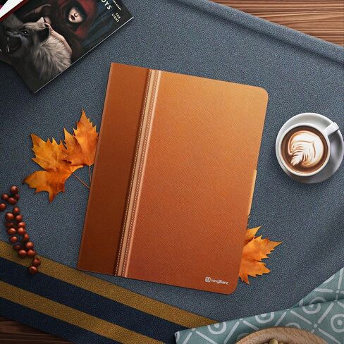 حافظة KingBlanc لجهاز iPad الجيل العاشر 10.9 بوصة 2022 مع حامل أقلام Apple، غطاء واقٍ متين من جلد البولي يوريثان، النوم/الاستيقاظ التلقائي، زاوية متعددة للعرض/الكتابة، مشبك مغناطيسي، بيج in Kuwait