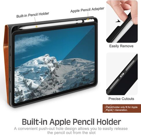 حافظة KingBlanc لجهاز iPad الجيل العاشر 10.9 بوصة 2022 مع حامل أقلام Apple، غطاء واقٍ متين من جلد البولي يوريثان، النوم/الاستيقاظ التلقائي، زاوية متعددة للعرض/الكتابة، مشبك مغناطيسي، بيج in Kuwait