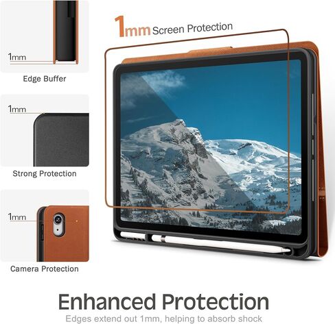 حافظة KingBlanc لجهاز iPad الجيل العاشر 10.9 بوصة 2022 مع حامل أقلام Apple، غطاء واقٍ متين من جلد البولي يوريثان، النوم/الاستيقاظ التلقائي، زاوية متعددة للعرض/الكتابة، مشبك مغناطيسي، بيج in Kuwait