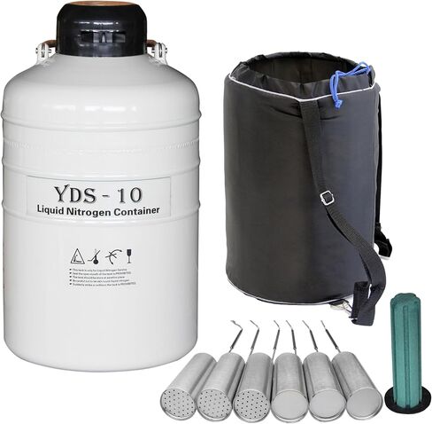 HFS(R) حاوية مبردة من سبائك الألومنيوم خزان Ln2 السائل للنيتروجين مع 6 علب حقيبة حمل/غطاء حماية (3 لتر) in Kuwait