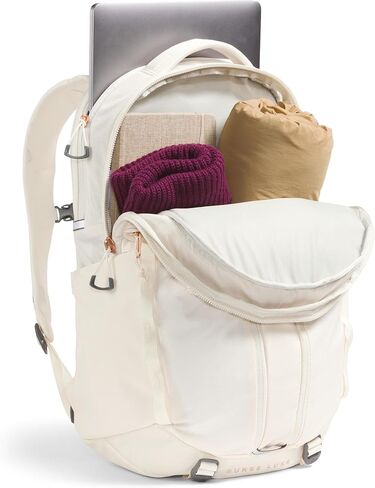 حقيبة ظهر للكمبيوتر المحمول Surge Luxe للنساء من THE NORTH FACE، لون جاردينيا أبيض/مرجاني محترق معدني، مقاس واحد in Saudi Arabia