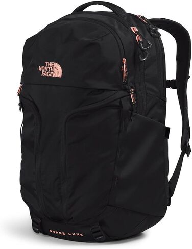 حقيبة ظهر للكمبيوتر المحمول Surge Luxe للنساء من THE NORTH FACE، لون جاردينيا أبيض/مرجاني محترق معدني، مقاس واحد in Saudi Arabia