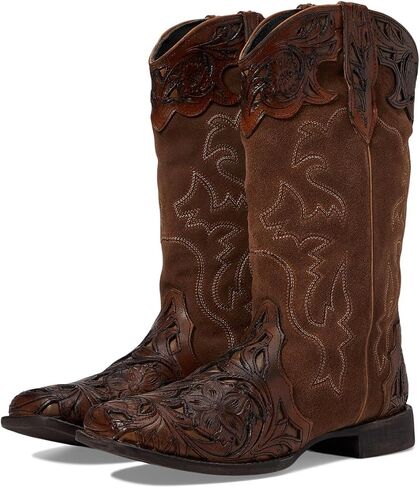 Roper Women's Clara Tooled Western Boot, Brown, 9.5 in Saudi Arabia