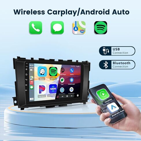 2G+64G Car Radio Stereo for Nissan Altima 2013-2018 with Wireless CarPlay Android Auto, 9 Inch Android 13 Touch Screen Head Unit, HiFi Audio GPS Navigation WiFi Bluetooth SWC HD Backup Camera in Saudi Arabia