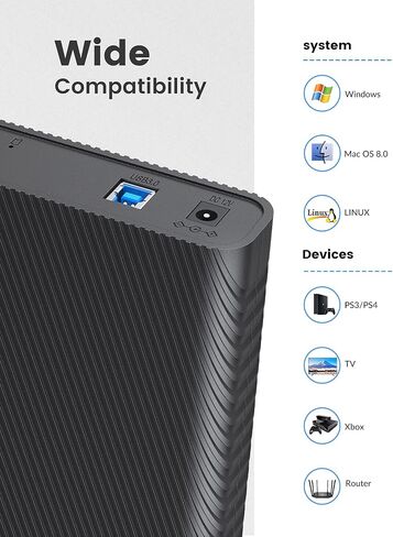 حاوية محرك الأقراص الصلبة ORICO مقاس 3.5 بوصة لمحرك الأقراص الصلبة مقاس 2.5/3.5 بوصة HDD/SSD USB 3.0 إلى SATA III HDD مع محول طاقة 12 فولت يصل إلى 18 تيرابايت يدعم UASP-3521U3 in Saudi Arabia