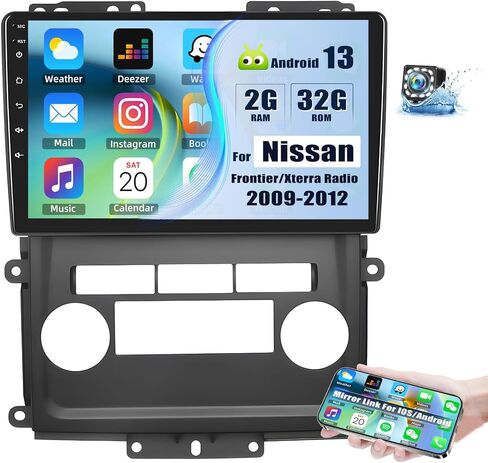 [2+32GB] Android 13 Car Stereo for Nissan Frontier/Xterra Radio 2009-2012,9 Inch Touchscreen Car Radio Android Head Unit with Mirror Link GPS WiFi Bluetooth FM/RDS SWC Dual USB/AUX-in+Backup Camera in Saudi Arabia