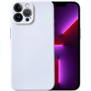Compatible with iPhone 13 Pro Soft Liquid Silicone Gel Cell Phone Mobile Basic Back Case Cover (White)