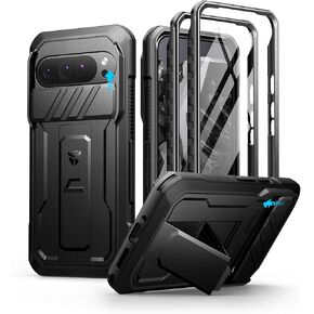 Dexnor for Google Pixel 9 Pro XL Case with Slide Camera Cover & Built-in Screen Protector & Heavy-Duty Kickstand,Full-Body Protective Cover Rugged Bumper Cases for Pixel 9 Pro XL,Black(2024)