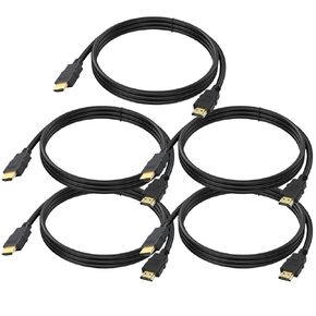 4K HDMI Cable 3 FT 5-Pack, 3FT HDMI Cord 4K@60Hz, Shielded HDMI Cord Support HDCP 2.2, HDR, 3D, eARC, ARC & CL3 Rated | for TV, Laptop, Monitor, PS5, PS4, Xbox One, Fire TV, Soundbar, Roku & More