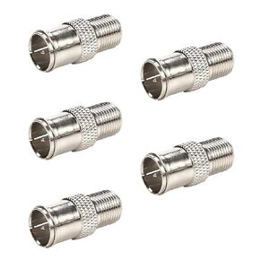 RG6 Compression F Type Connector Quick Push on Coax Cable Adapter Nickel Plated Pack of 5