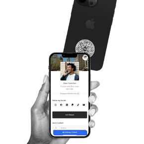 Linq Tap - NFC Tap Technology - Add to Your Phone to Share Contact Info, Social Media, Websites, and More! (White)
