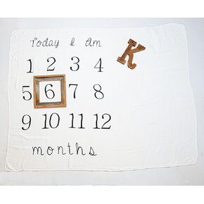 Baby Milestone Blanket - 52 x 48 - Makes Unique Photo Props for Babies - Extra Large Monthly Age Blankets Create Personalized Photography for Each Month - Perfect for Expecting Moms