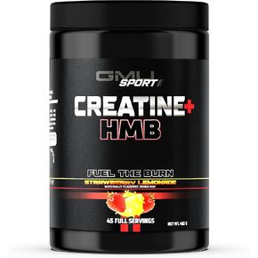 GMU SPORT Strawberry Lemonade Creatine + HMB Powder - 5G Creatine, 3G HMB, 45 Servings (10.7g per). Build Lean Muscle with Creatine 2.0!