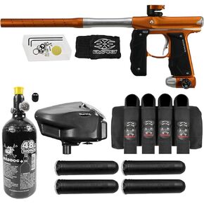 قلم تحديد مسدس كرات الطلاء الأوتوماتيكي الكامل من Maddog Empire Mini GS مع خزان كرات الطلاء 48/3000 HPA، محمل إلكتروني Empire Halo Too، حزام 4 كبسولات و(4) حزمة بداية القرون in Kuwait