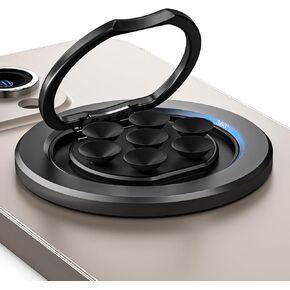 Magnetic Suction Cup Phone Grip Stand Ring Holder for MagSafe, 360° Strong Grip Phone Mount for iPhone 16/15/14/13/12/Pro Max/Pro/Plus/Mini, Hands-Free Selfie/Video for Mirror TikTok