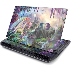 MightySkins Skin Compatible with Alienware Area-51M 17" (2019) - Dragon Paradise | Protective, Durable, and Unique Vinyl Decal wrap Cover | Easy to Apply, Remove, and Change Styles | Made in The USA