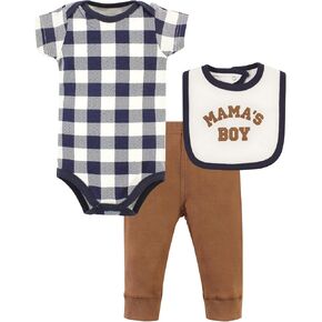 بدلة أطفال من القطن للجنسين من Hudson Baby، طقم بنطلون ومريلة، Going On Safari، حديثي الولادة