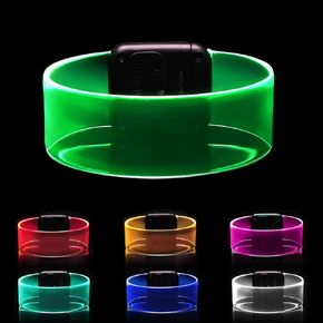 Yowivon Led Light Up Bracelets with Magnetic Clasp, Glow in the Dark Party Supplies Neon Rave Accessories Cool Halloween Birthday Party Favors, 1 Pcs