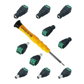 5 Pairs 20V 12V Male+Female 2.1x5.5MM DC Power Jack Plug Adapter Barrel Connector for CCTV Security Camera Led Strip