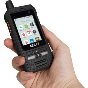 KSUN 4G Network Phones 2.4 Inch Touch Screen WiFi Radios Walkie Talkies Long Range 100 Miles with PTT Button Support Bluetooth Android 8.1 POC Radio for Zello Real PTT ZL20