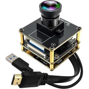 HDMI USB Camera 60fps High Speed Camera 4K HDMI USB3.0 Simultaneous Output PC Camera 2X Digital Zoom Camera with 120 Degree No Distortion Lens Supply for Church Services Worship Education Work