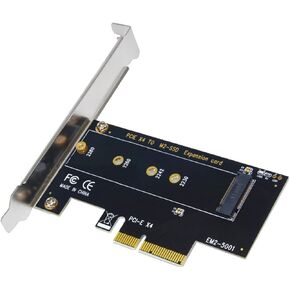 M.2 to PCI-E Adapter,M.2 NGFF SSD (M Key) to PCI-E3.0 X1 Expansion Card,with Low Profile Bracket for Desktop PCI Express Slot,Supports for NVME M.2 of 2230 2242 2260 2280