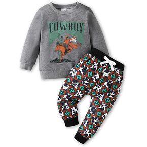 الوليد الرضع طفل رضيع البقرة الصبي البلوز ملابس طفل الخريف مجموعة ملابس الطفل in Kuwait