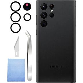 Camera Glass Cover Rear Lens Replacement Parts+ Adhesive Replacement Compatible with Samsung Galaxy S22 Ultra