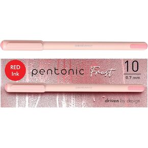 Pentonic Ballpoint Pens, 10 Count, Frosted Pale Gray Barrel with Black Ink, 0.7 mm Fine Point, Smooth Writing For Journaling & Note Taking (PEN13086)