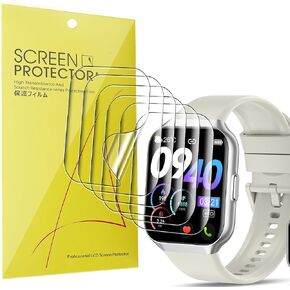 Compatible for QCOQ P98 Smart Watch Screen Protector, [6 Pack] Full Coverage TPU Clear Film Compatible for QCOQ 1.96" P98 Smart Watch, CASCHO P98 Smart Watch, P98 Smart Watch (6 Pack)