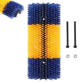 Livestock Scratch Brush, 2 Pcs Cow Brush with 4 Screws, Cattle Scratcher, Horse Brushes for Grooming, Cattle Supplies for Horse, Goat, Cow, Pig Scratching Itch Relief (Blue & Yellow)
