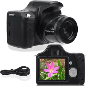 كاميرا رقمية 4K، كاميرا SLR تكبير 18X FHD، شاشة LCD 3 بوصة، طول بؤري طويل، كاميرا تسجيل فيديو مضادة للاهتزاز للتصوير الفوتوغرافي (النوع القياسي)