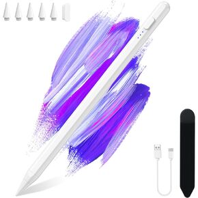 aMZCaSE for iPad Pencil 10th/9th Generation,Pen for iPad Mini 6th/5th Generation 2X Fast Charge,Tilt Sensitivity Pen Fit for 2018-2024 iPad 8/7/6 Gen Pro 11&12.9 inch,for iPad Air 5/4/3-White