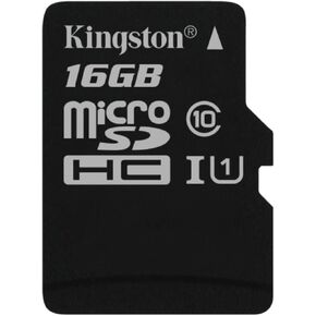 Kingston SDCS/16GBSP Canvas Select - Flash Memory Card - 16 GB - UHS-I U1/ Class10 - microSDHC UHS-I