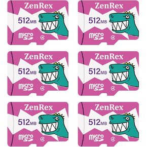 ZenRex 512MB Pack of 1, 6 Count Micro SD C4 Memory Card for Corporate Data Dtorage and File Transfer with Adapter