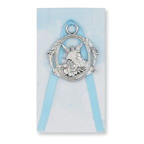 Blue Carded Guardian Angel Crib Medal