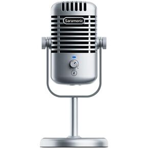 Saramonic Xmic Z3 Large Diaphram Cardioid USB Desktop Condenser Mic for Computers & Mobile w/USB-A & USB-C Cables, Headphone Out, Gain Contol, Mute, Pop Filter