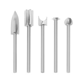 Pack of 5 Wood Carving Tools Set 1/8'' Shank Different Wood Carving Bits Rotary HSS Tool for DIY Carving Drilling Micro Sculpture Wood Crafts Grinding Engraving