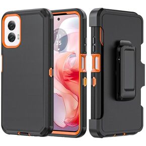 Shockproof Phone Case for Motorola Moto G Power 5G 2024 with Belt Clip Holster,Rugged Full-Body Protective Case Military Grade Cell Phone Cover with Kickstand & Holster (Black)