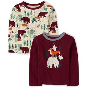 The Children's Place Baby Toddler Boys Long Sleeve Fashion Shirts 2-Pack